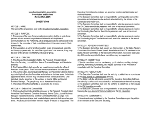 Iowa Communication Association Constitution and By-laws (Revised Fall, 2007)