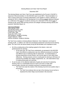 Advising Mission and Vision Task Force Report December 2007