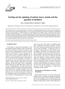 Sorting out the spinning of autism: heavy metals and the Review