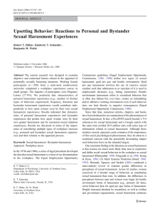 Upsetting Behavior: Reactions to Personal and Bystander Sexual Harassment Experiences ORIGINAL ARTICLE