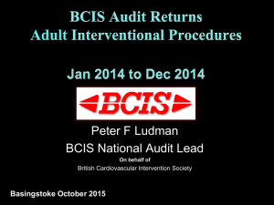 Peter F Ludman BCIS National Audit Lead Basingstoke October 2015