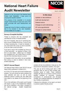 National Heart Failure Audit Newsletter In this issue Updates on data definitions