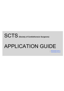 SCTS APPLICATION GUIDE (Society of Cardiothoracic Surgeons) 0845 300 6016 option 2