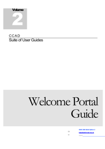 Welcome Portal Guide Suite of User Guides C C A D