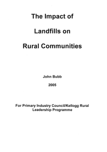 The Impact of Landfills on Rural Communities John Bubb