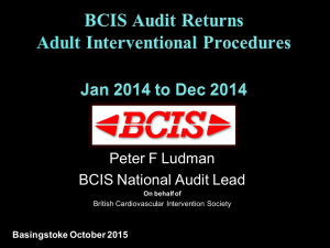 Peter F Ludman BCIS National Audit Lead Basingstoke October 2015
