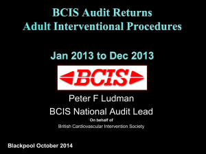 Peter F Ludman BCIS National Audit Lead Blackpool October 2014