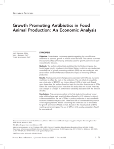 Growth Promoting Antibiotics in Food Animal Production: An Economic Analysis Research Articles SynopSiS