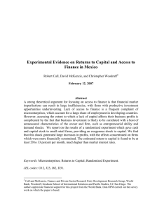 Experimental Evidence on Returns to Capital and Access to
