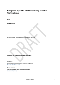 Background Report for UNAIDS Leadership Transition Working Group  Draft