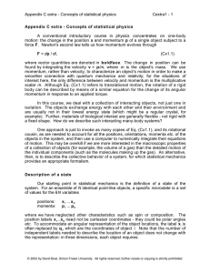 Appendix C extra - Concepts of statistical physics Cextra1 - 1