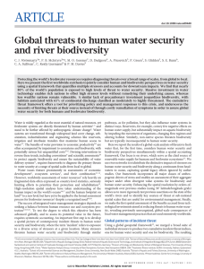 ARTICLE Global threats to human water security and river biodiversity