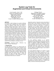 System Lag Tests for Augmented and Virtual Environments