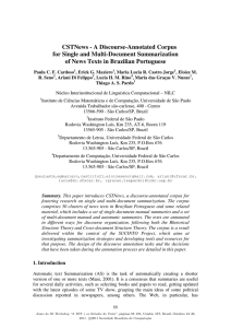 CSTNews - A Discourse-Annotated Corpus for Single and Multi-Document Summarization