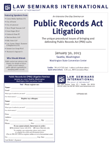 Public Records Act Litigation