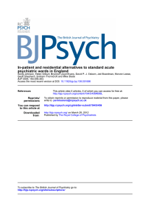 In-patient and residential alternatives to standard acute psychiatric wards in England