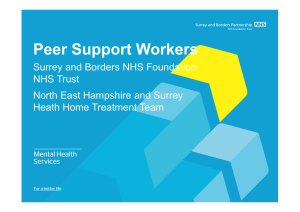 Peer Support Workers Surrey and Borders NHS Foundation NHS Trust