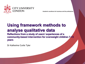 Using framework methods to analyse qualitative data