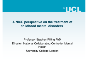 A NICE perspective on the treatment of childhood mental disorders