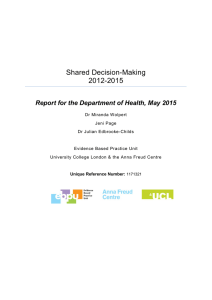 Shared Decision-Making 2012-2015 Report for the Department of Health, May 2015