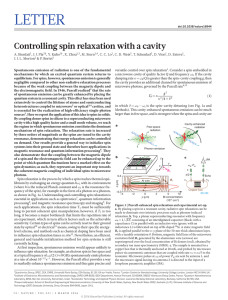 LETTER Controlling spin relaxation with a cavity