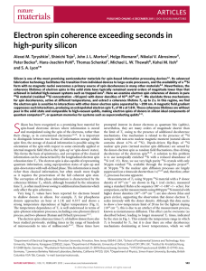 Electron spin coherence exceeding seconds in high-purity silicon ARTICLES