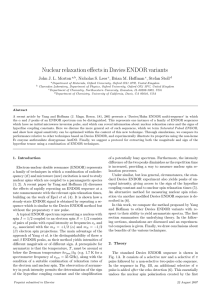 Nuclear relaxation effects in Davies ENDOR variants John J. L. Morton
