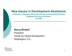 New Issues in Development Assistance