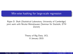 Min-wise hashing for large-scale regression