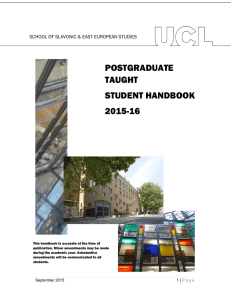 POSTGRADUATE TAUGHT STUDENT HANDBOOK 2015-16