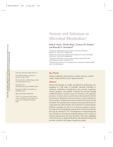 Arsenic and Selenium in Microbial Metabolism ∗ John F. Stolz,