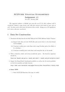 ECON 818: Financial Econometrics Assignment #1