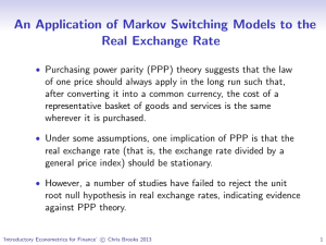 An Application of Markov Switching Models to the Real Exchange Rate