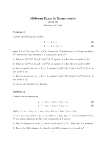 Midterm Exam in Econometrics Exercise 1