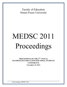 MEDSC 2011 Proceedings  Faculty of Education