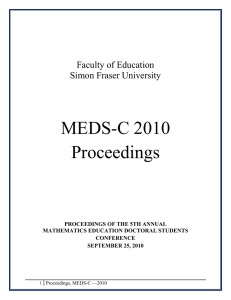 MEDS-C 2010 Proceedings Faculty of Education