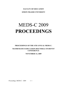 MEDS-C 2009 PROCEEDINGS
