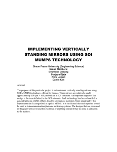 IMPLEMENTING VERTICALLY STANDING MIRRORS USING SOI MUMPS TECHNOLOGY