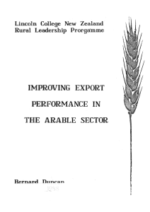 IMPROVING  EXPOR;r ERFORMANCE  IN THE  ARABLE  SECTOR