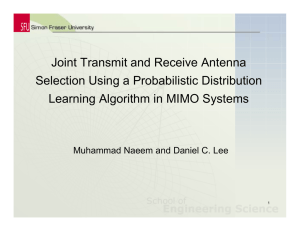 Joint Transmit and Receive Antenna Selection Using a Probabilistic Distribution