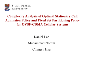 Complexity Analysis of Optimal Stationary Call for OVSF-CDMA Cellular Systems