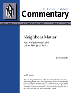 Commentary Neighbors Matter C.D. Howe Institute Poor Neighborhoods and