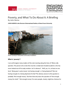 ENGAGING DIASPORA  Poverty, and What To Do About It: A Briefing