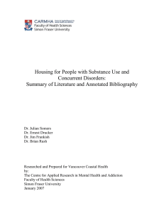 Housing for People with Substance Use and Concurrent Disorders: