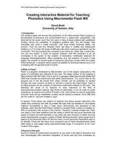 Creating Interactive Material for Teaching Phonetics Using Macromedia Flash MX  David Brett