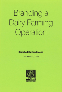 Branding a Dairy Farming Operation Campbell Clayton-Greene