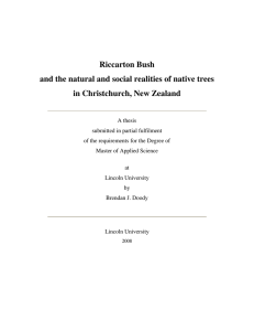 Title Riccarton Bush and the natural and social realities of native trees