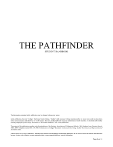 THE PATHFINDER STUDENT HANDBOOK