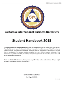 Student Handbook 2015 California International Business University