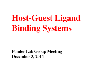 Host-Guest Ligand Binding Systems Ponder Lab Group Meeting December 3, 2014